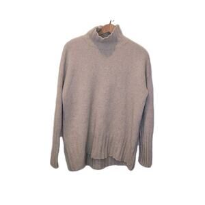 Not Monday Beige Cashmere Turtleneck Elsie Sweater Small Quiet Luxury Minimalist